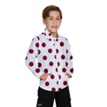 Polka Dots - Burgundy Red on White Wind Breaker (Kids)