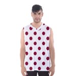 Polka Dots - Burgundy Red on White Men s Basketball Tank Top