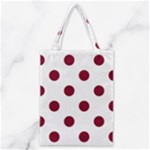 Polka Dots - Burgundy Red on White Classic Tote Bag