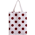 Polka Dots - Burgundy Red on White Zipper Classic Tote Bag