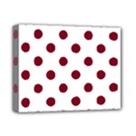 Polka Dots - Burgundy Red on White Deluxe Canvas 14  x 11  (Stretched)