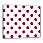 Polka Dots - Burgundy Red on White Canvas 24  x 20  (Stretched)
