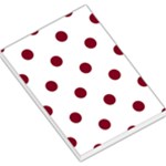 Polka Dots - Burgundy Red on White Large Memo Pads