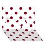 Polka Dots - Burgundy Red on White I Love You 3D Greeting Card (7x5)