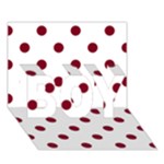 Polka Dots - Burgundy Red on White BOY 3D Greeting Card (7x5)