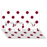 Polka Dots - Burgundy Red on White BEST SIS 3D Greeting Card (8x4)