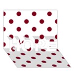 Polka Dots - Burgundy Red on White HOPE 3D Greeting Card (7x5)