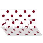 Polka Dots - Burgundy Red on White #1 DAD 3D Greeting Card (8x4)