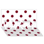 Polka Dots - Burgundy Red on White PARTY 3D Greeting Card (8x4)
