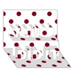 Polka Dots - Burgundy Red on White You Did It 3D Greeting Card (7x5)