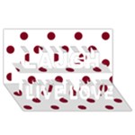 Polka Dots - Burgundy Red on White Laugh Live Love 3D Greeting Card (8x4)