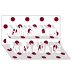 Polka Dots - Burgundy Red on White Congrats Graduate 3D Greeting Card (8x4)