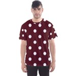 Polka Dots - White on Bulgarian Rose Red Men s Sport Mesh Tee