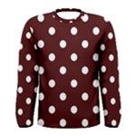 Polka Dots - White on Bulgarian Rose Red Men s Long Sleeve T-shirt