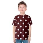 Polka Dots - White on Bulgarian Rose Red Kid s Cotton Tee