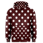 Polka Dots - White on Bulgarian Rose Red Men s Zipper Hoodie