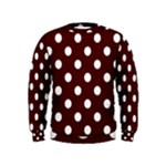 Polka Dots - White on Bulgarian Rose Red Kid s Sweatshirt