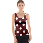 Polka Dots - White on Bulgarian Rose Red Tank Top