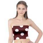 Polka Dots - White on Bulgarian Rose Red Tube Top