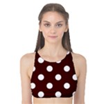 Polka Dots - White on Bulgarian Rose Red Tank Bikini Top