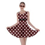 Polka Dots - White on Bulgarian Rose Red Skater Dress