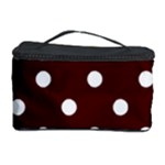 Polka Dots - White on Bulgarian Rose Red Cosmetic Storage Case