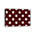Polka Dots - White on Bulgarian Rose Red Mini Canvas 6  x 4  (Stretched)