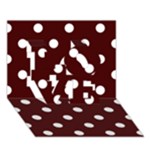 Polka Dots - White on Bulgarian Rose Red LOVE 3D Greeting Card (7x5)
