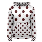 Polka Dots - Bulgarian Rose Red on White Women s Pullover Hoodie