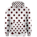 Polka Dots - Bulgarian Rose Red on White Men s Zipper Hoodie