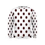 Polka Dots - Bulgarian Rose Red on White Kid s Sweatshirt