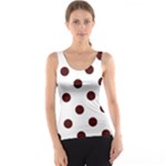 Polka Dots - Bulgarian Rose Red on White Tank Top