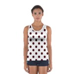 Polka Dots - Bulgarian Rose Red on White Women s Sport Tank Top