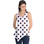 Polka Dots - Bulgarian Rose Red on White Sleeveless Tunic