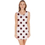 Polka Dots - Bulgarian Rose Red on White Bodycon Dress