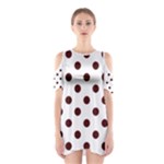 Polka Dots - Bulgarian Rose Red on White Women s Cutout Shoulder Dress
