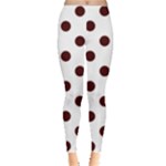 Polka Dots - Bulgarian Rose Red on White Women s Leggings