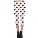 Polka Dots - Bulgarian Rose Red on White Capri Leggings