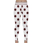 Polka Dots - Bulgarian Rose Red on White Yoga Leggings
