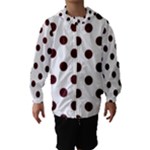 Polka Dots - Bulgarian Rose Red on White Hooded Wind Breaker (Kids)