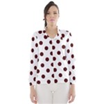 Polka Dots - Bulgarian Rose Red on White Wind Breaker (Women)