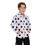 Polka Dots - Bulgarian Rose Red on White Wind Breaker (Kids)