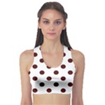 Polka Dots - Bulgarian Rose Red on White Women s Sports Bra