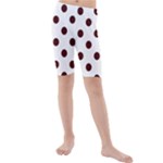 Polka Dots - Bulgarian Rose Red on White Kid s Mid Length Swim Shorts