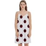 Polka Dots - Bulgarian Rose Red on White Women s Reversible Sports Bra with Border