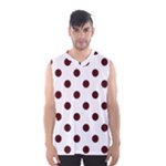 Polka Dots - Bulgarian Rose Red on White Men s Basketball Tank Top