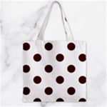 Polka Dots - Bulgarian Rose Red on White Zipper Grocery Tote Bag