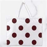 Polka Dots - Bulgarian Rose Red on White Zipper Large Tote Bag