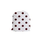 Polka Dots - Bulgarian Rose Red on White Drawstring Pouch (S)