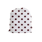 Polka Dots - Bulgarian Rose Red on White Drawstring Pouch (L)